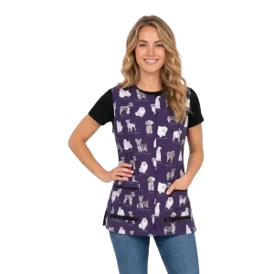 Puppy Love Sketch Waterproof & Hair Resistant Pet Grooming Vest by Ladybird Line