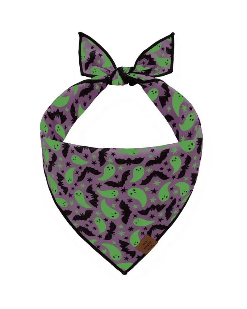 Spooky Season Glow-in-the-Dark Reversible Dog Bandana (Made in the USA) - Image 2