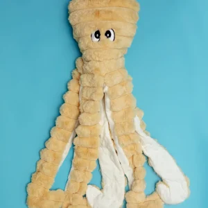 Dotty the Octopus Squeaky Plush Dog Toy in Yellow (26")