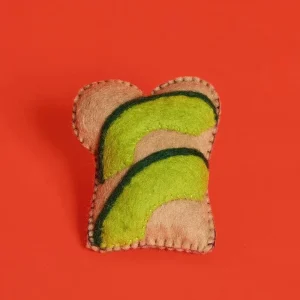 Wool Avocado Toast Catnip Toy