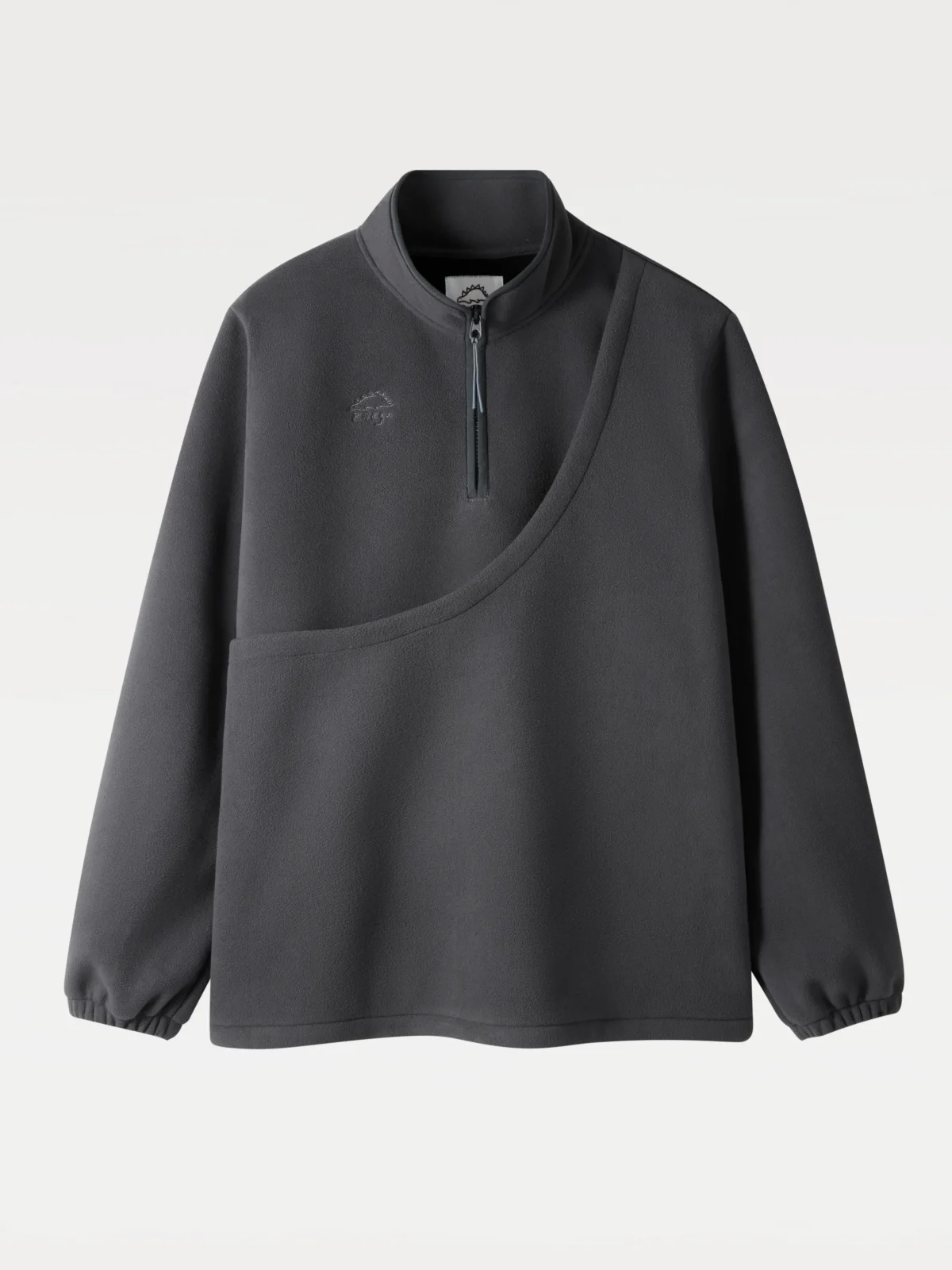 Kangaroo Pouch Unisex Microfleece Pullover in Charcoal - Image 2