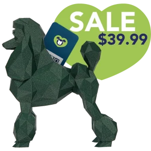 Poodle Business Card Holder Silk Blue Green by Kumpe3D