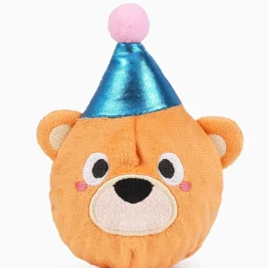 Yappy Birthday Teddy Bear 2-in-1 Squeaky Ball Dog Toy