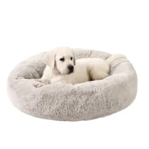 SnuggleSoft Faux Fur Pet Bed, Brown, 23X23