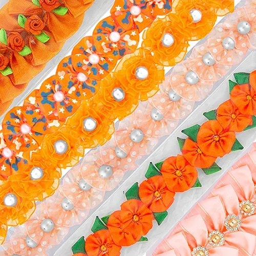 10 Orange Bows - Surprise Design and Size by Cecilia bows