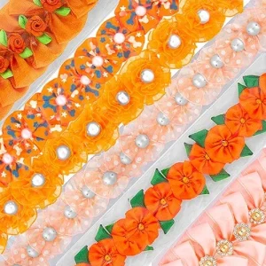 100 Orange Bows - Surprise Design and Size by Cecilia bows
