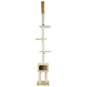TRIXIE Santander Floor-To-Ceiling Adjustable Cat Tree, Beige