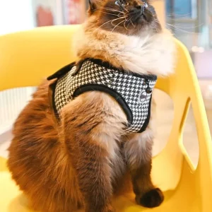 Houndstooth Step-In Cat Harness (FINAL SALE)