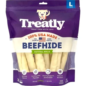 Treatly 100% USA Beefhide Rolls Natural 8in. -10 Pk