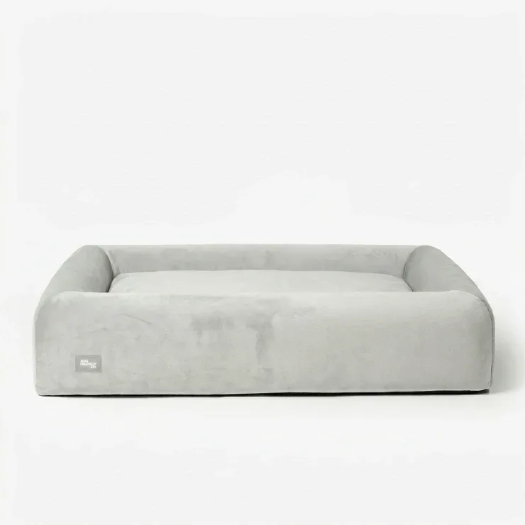 Velvet Easy Fit Dog Bed Cover - Grey - Image 2