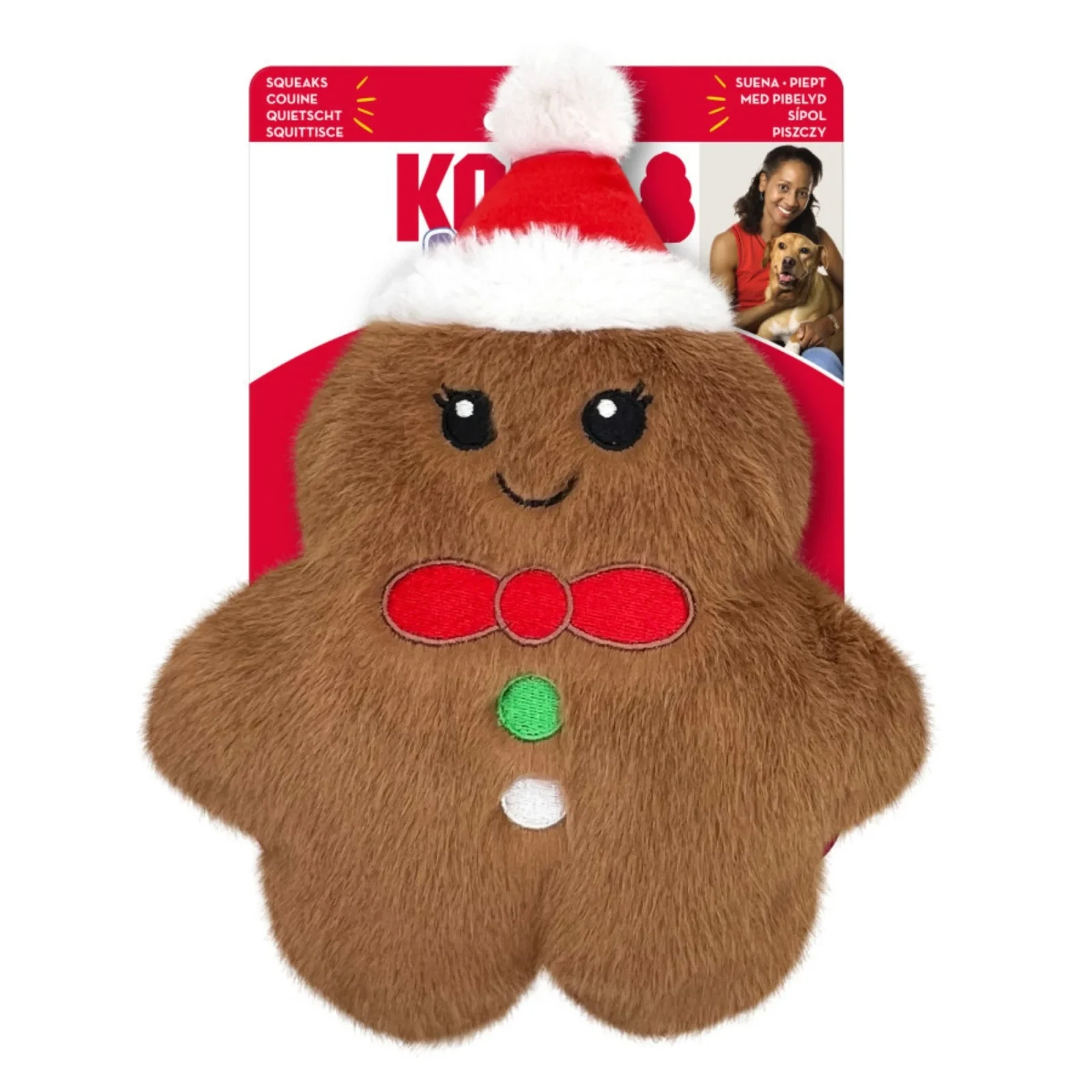 KONG Holiday Snuzzles Gingerbread Dog Toy Medium
