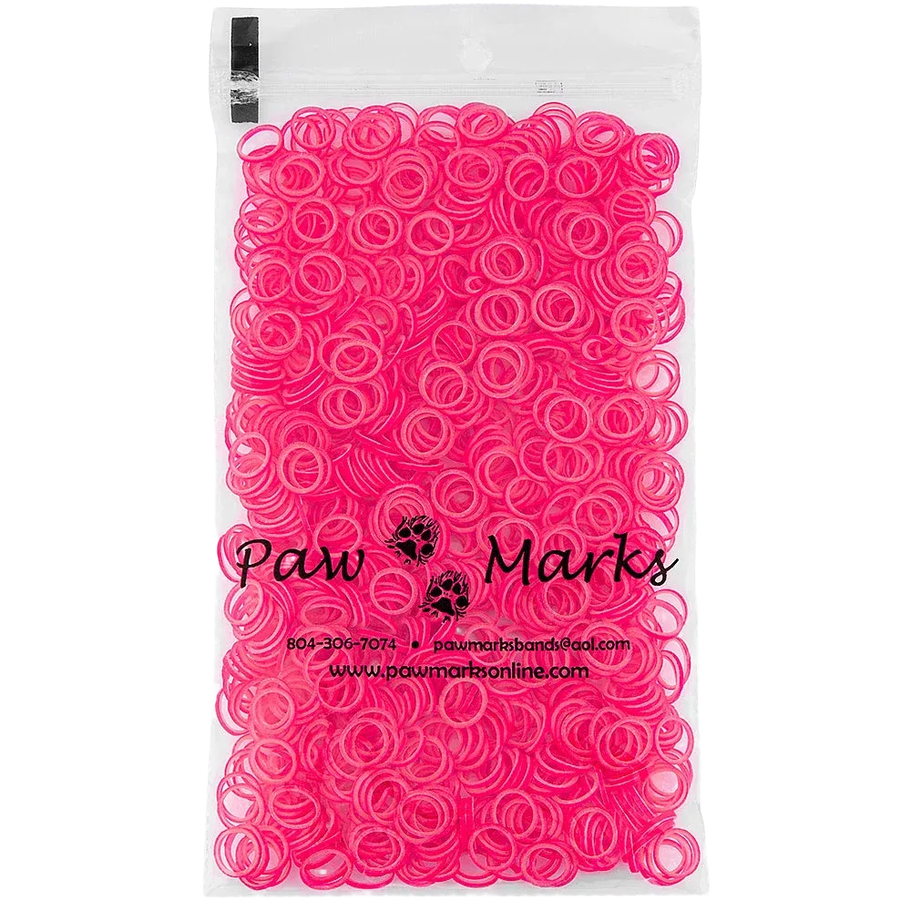 Latex Dog Hair Bands 5/16" Medium Weight Hot Pink by PawMarks