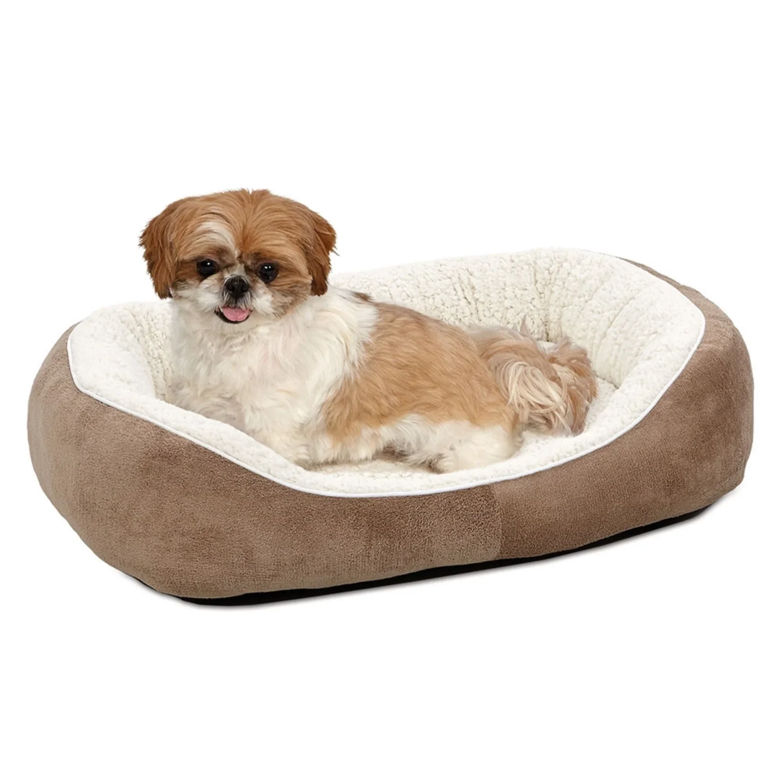 QuietTime Deluxe Tulip Dog Bed Taupe 30in - Image 2