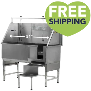 Walk-Through Bathing Tub with Steps by PetStore.Direct
