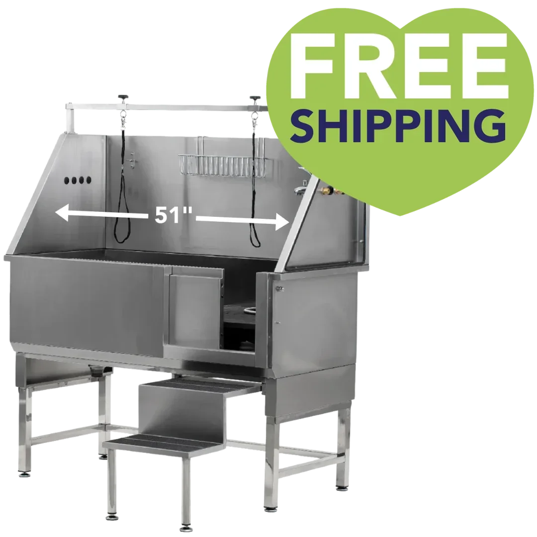 Walk-Through Bathing Tub with Steps by PetStore.Direct