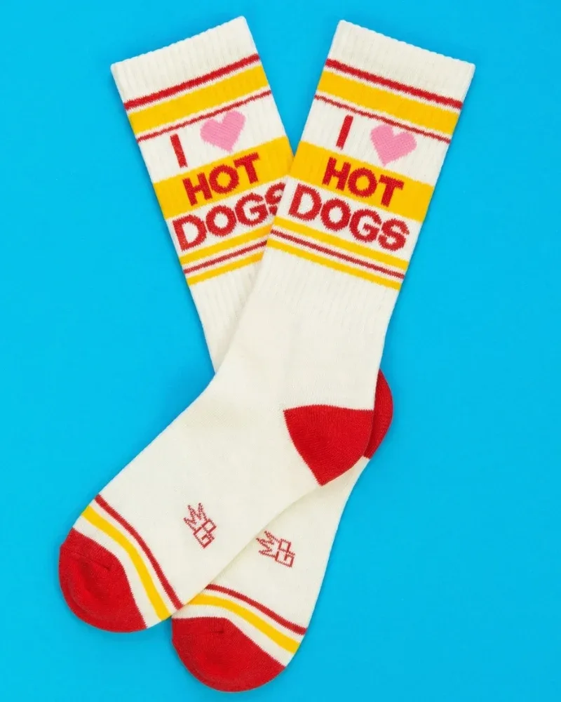 I Heart Hot Dogs Gym Crew Socks (for Humans)
