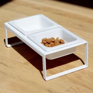 Tower Pet Food Bowl in White