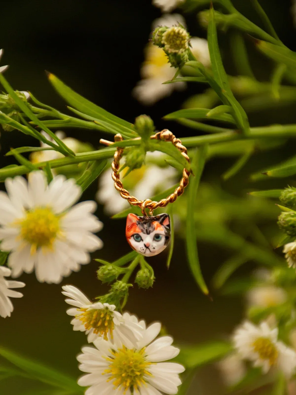 Porcelain Cat Charm Earring - Image 2