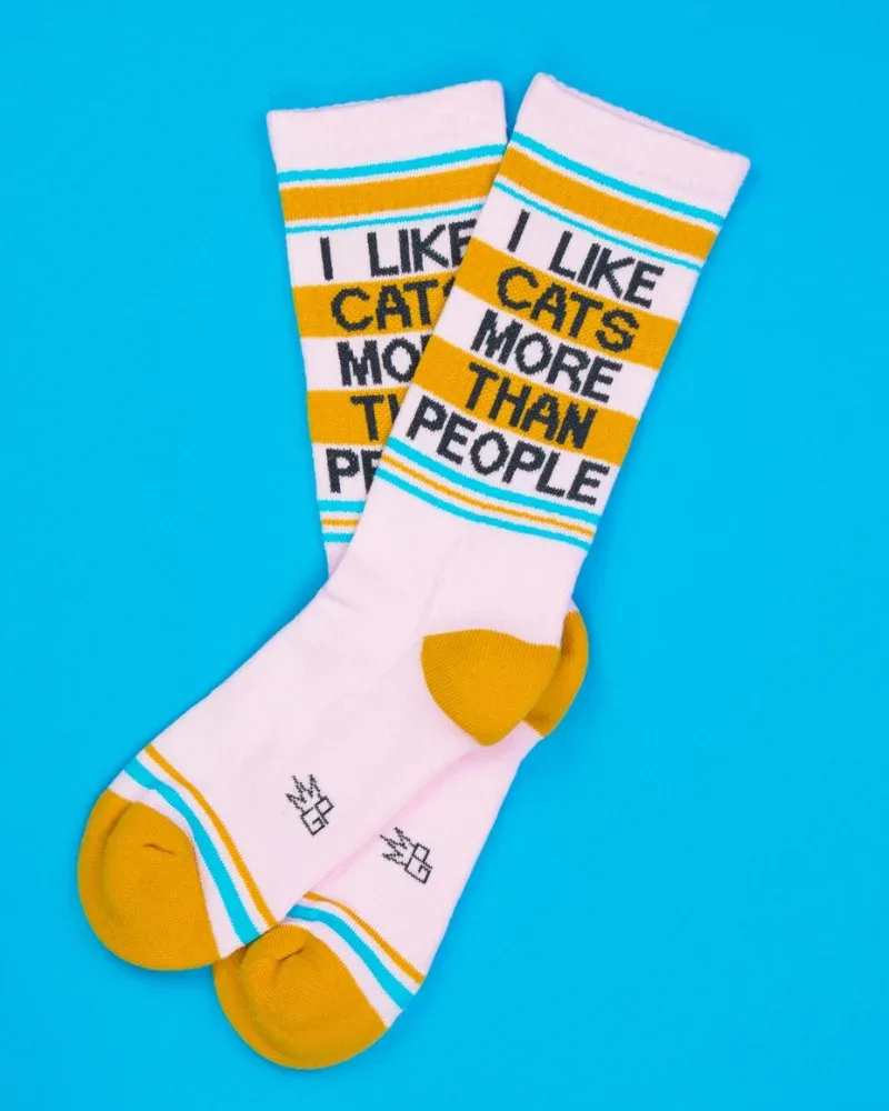 I Like Cats More than People Gym Crew Socks (for Humans) - Image 2