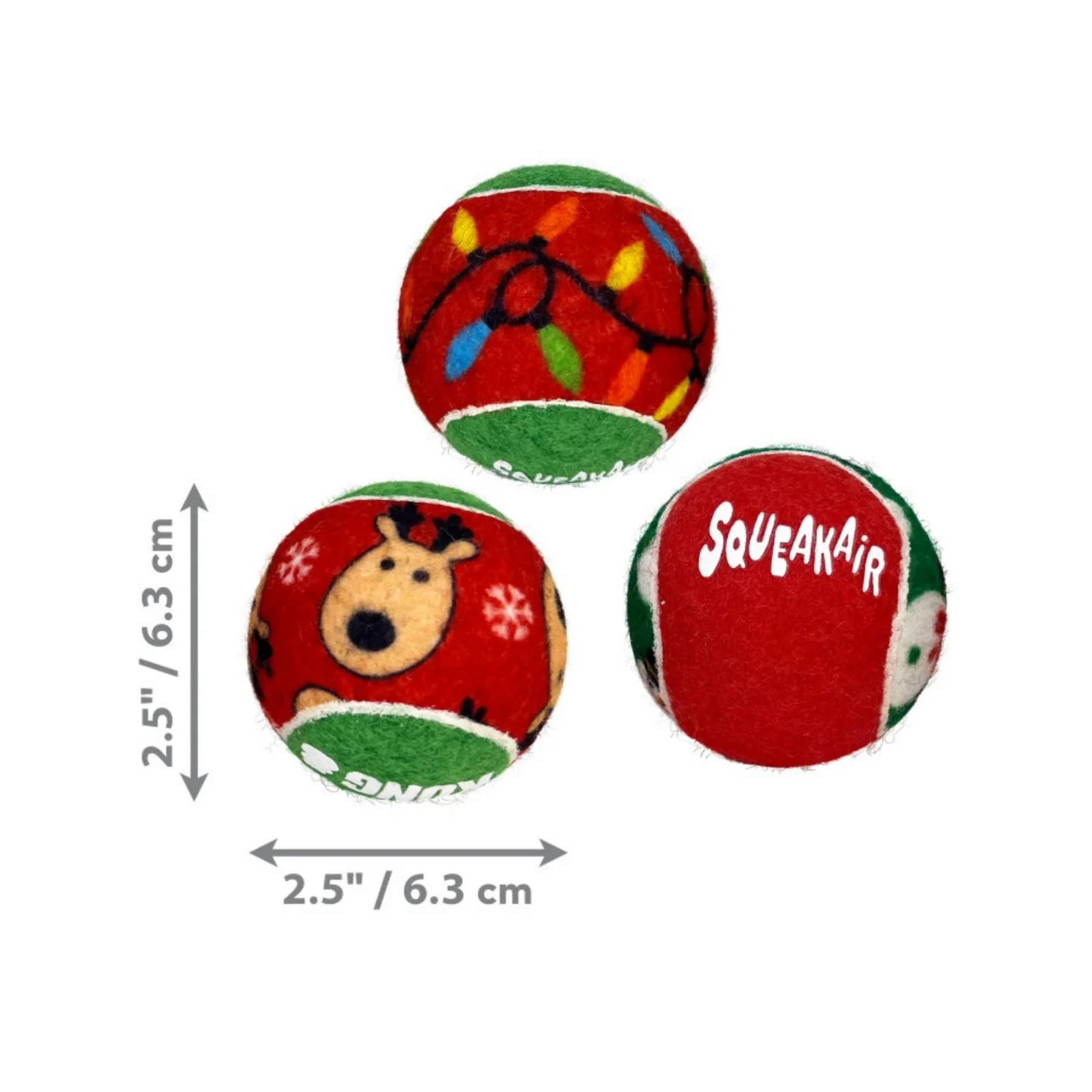 KONG Holiday SqueakAirs Dog Toy Balls Medium, 6 ct - Image 2