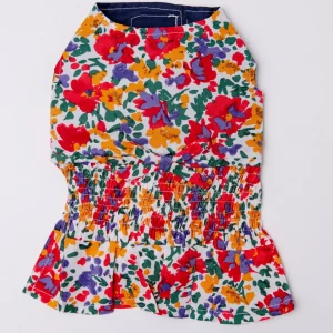 Ruched Floral Print Dog Dress (CLEARANCE)