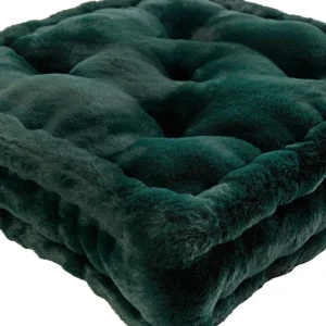 Claudia Faux Fur Mini Dog Floor Cushion in Emerald Green