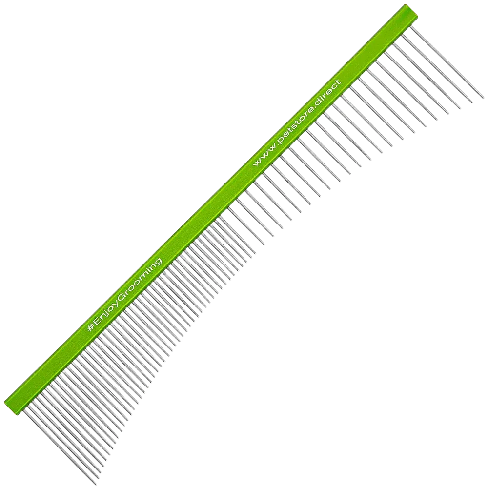 6.5" 50/50 Green Reversed Half-Moon Comb by PetStore.Direct