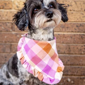 Bramble Flannel Ruffled Dog Bandana