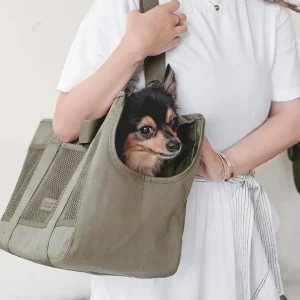 Water-Repellent Lightweight Canvas Subway Pet Carrier