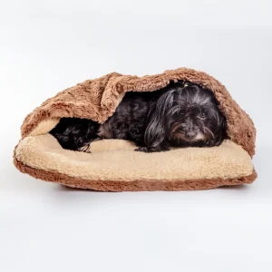 Mushy Pocket Bed in Mocha Faux Fur & Sherpa (FINAL SALE)