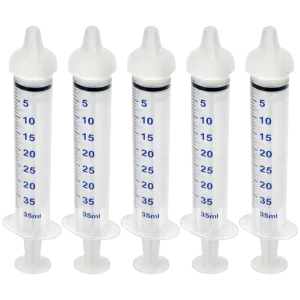 Large Threaded Syringe Nipple Feeders, 35ml (5-Pack) by Puppywarmer