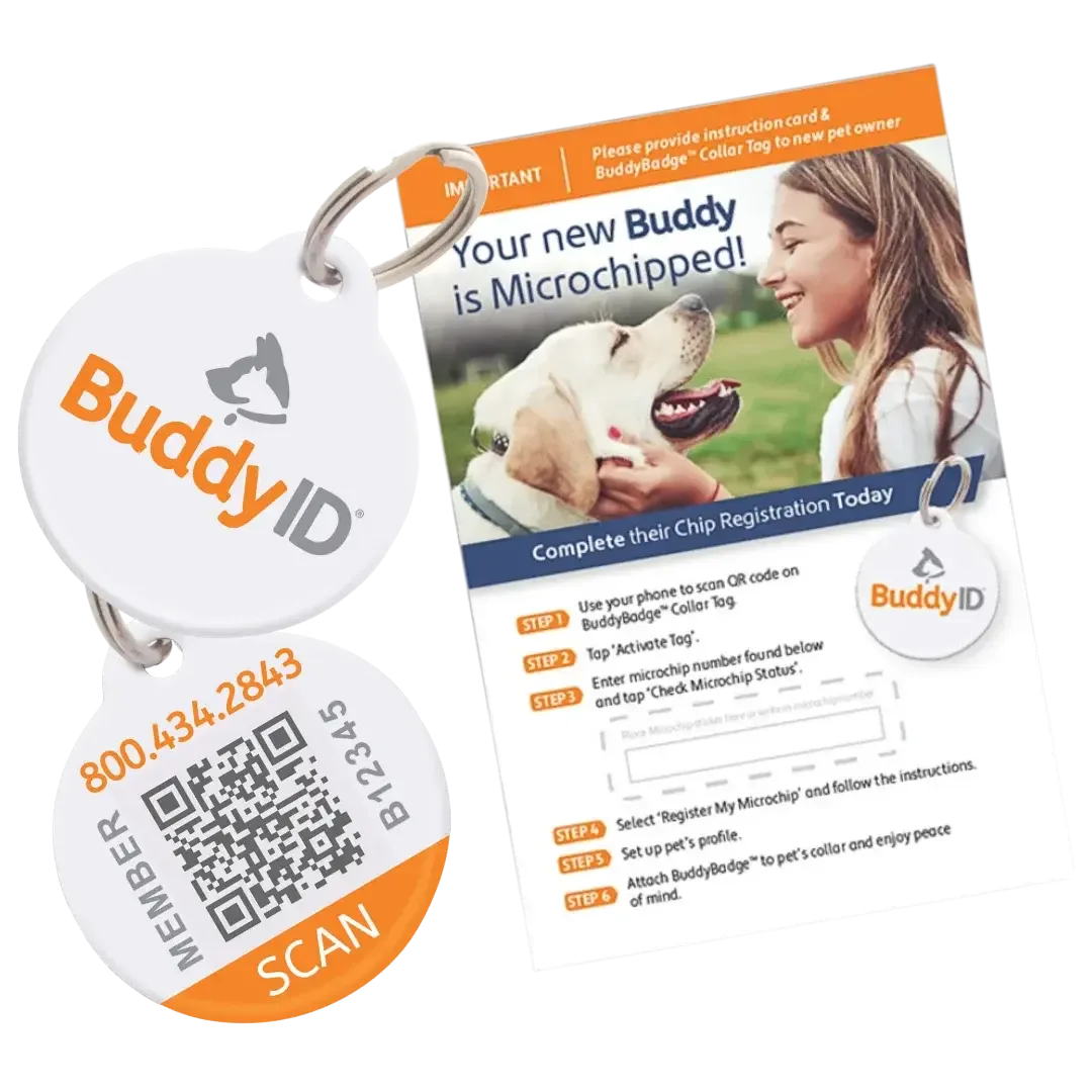 BuddyBadge Collar Tag with Registration by BuddyID