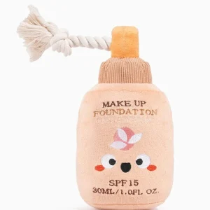 Makeup Foundation Squeaky Plush Dog Toy
