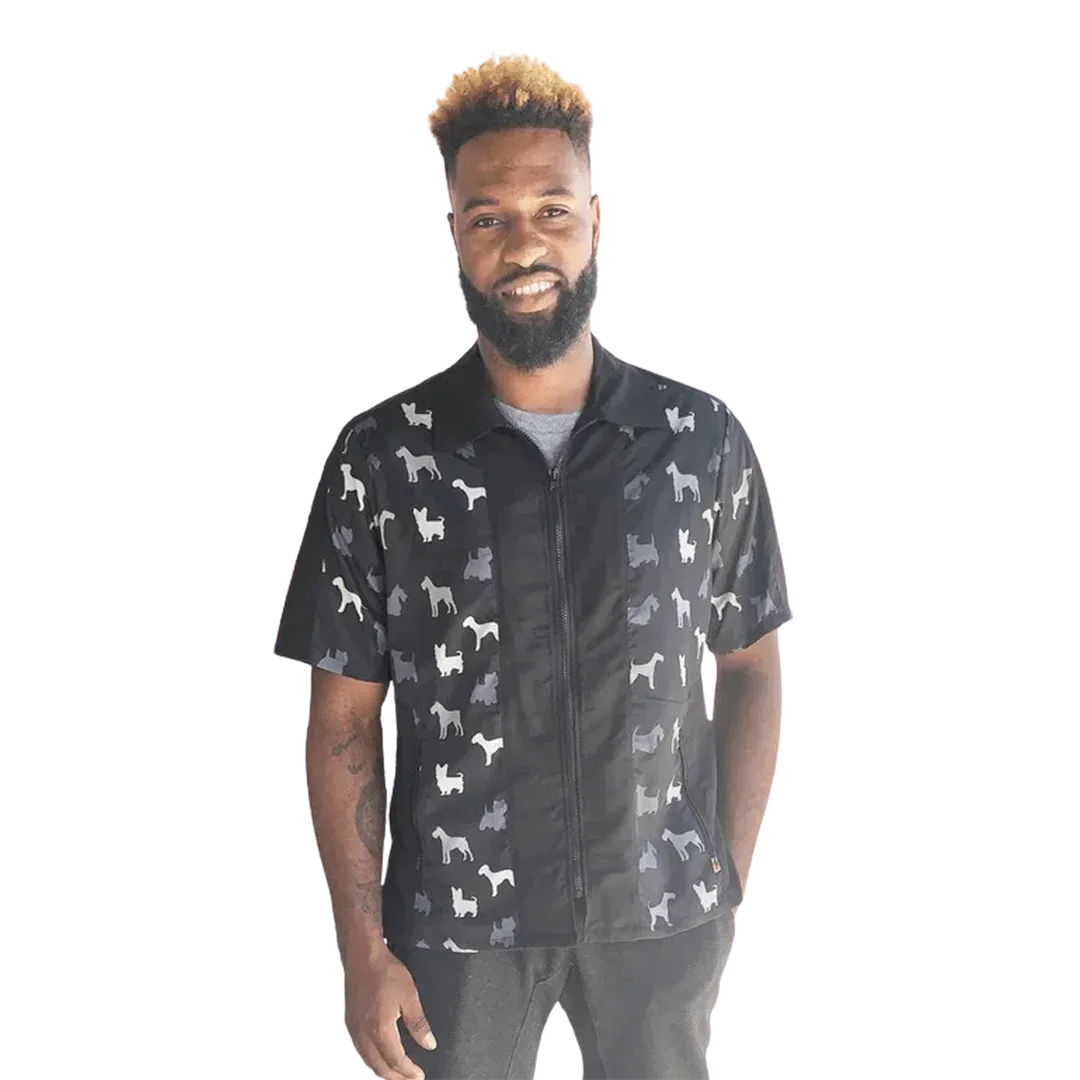 Men's Terrier Print Grooming Jacket by Ladybird Line