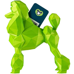 Poodle Business Card Holder Sparkle Alpine Green by Kumpe3D