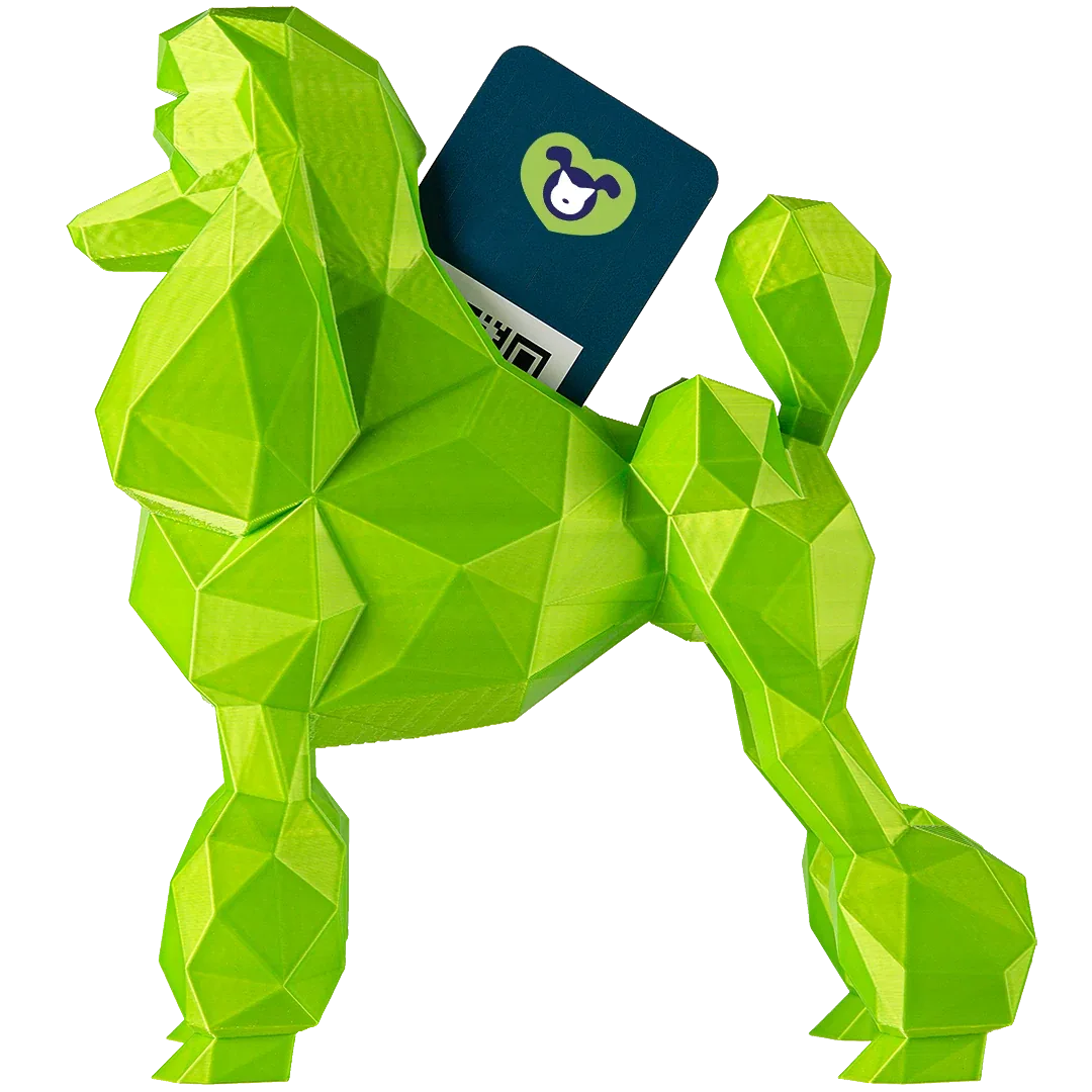 Poodle Business Card Holder Sparkle Alpine Green by Kumpe3D