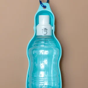 Dog Travel Water Bottle with Foldout Bowl in Blue <>