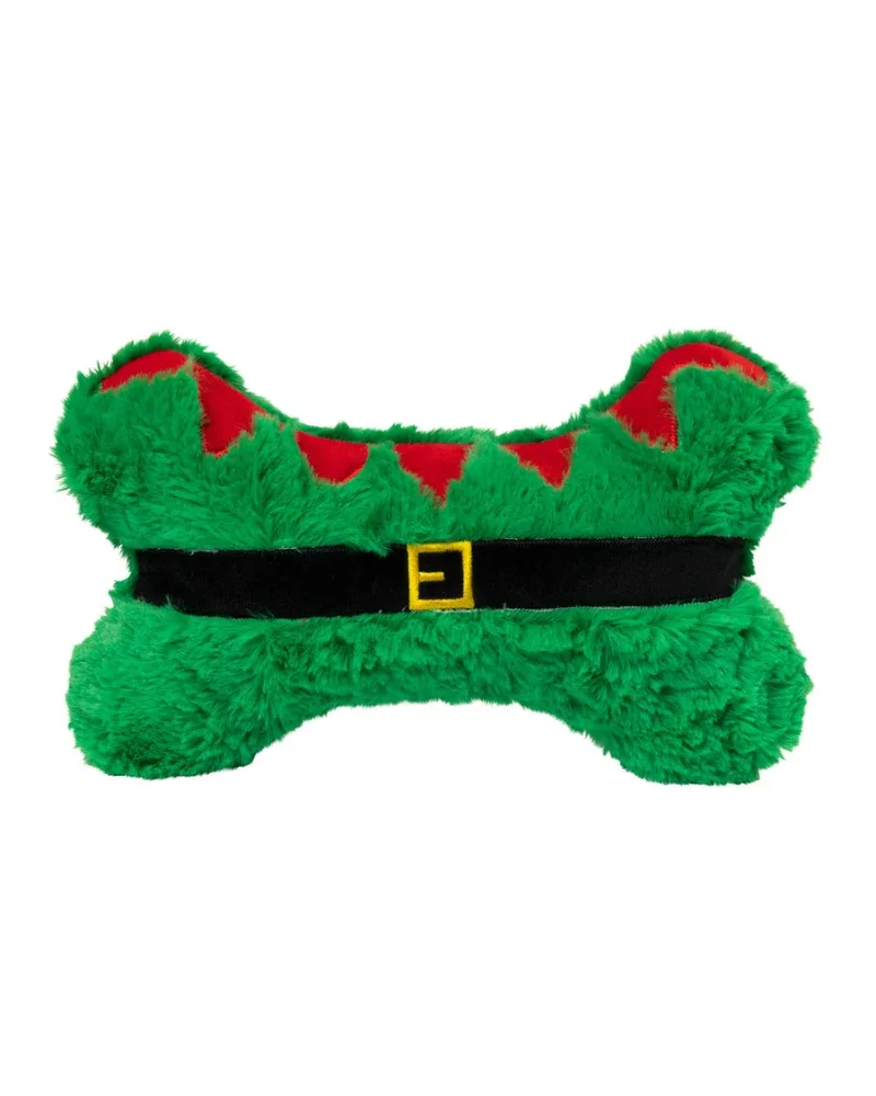 Furry Elf Bone Dog Squeaky Plush Toy - Image 2
