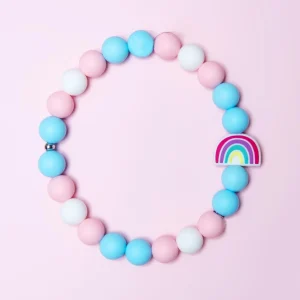 Silicone Beaded Necklace for Dogs w/ Charm (Made in the USA)