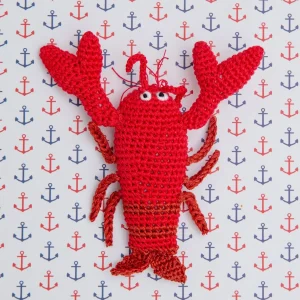 Lurch the Lobster Organic Knit Squeaky Dog Toy