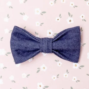 Railroad Denim Dog Bow Tie (Made in the USA)