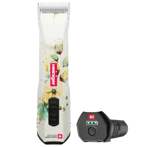 Opal White Floral Cordless Clipper with One Battery by Heiniger