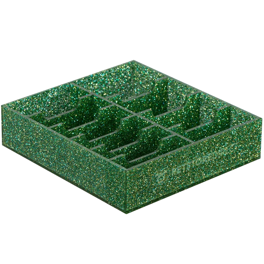 Wide 10 Blades Holder Sparkle Green by PetStore.Direct