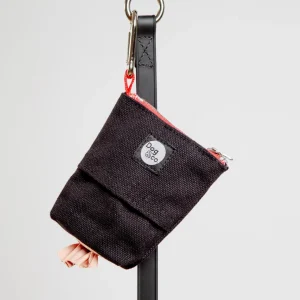 Good Girl Bag Treat + Poop Bag Holder in Black Canvas with Red Trim