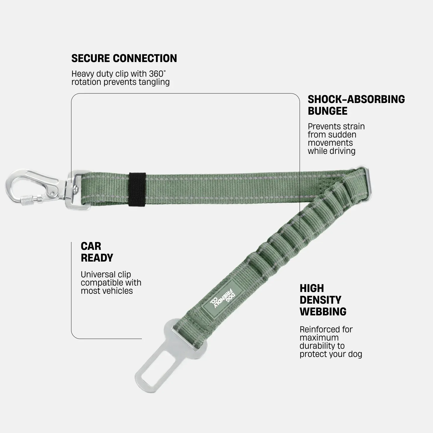 Dog Seat Belt - Khaki - Image 2