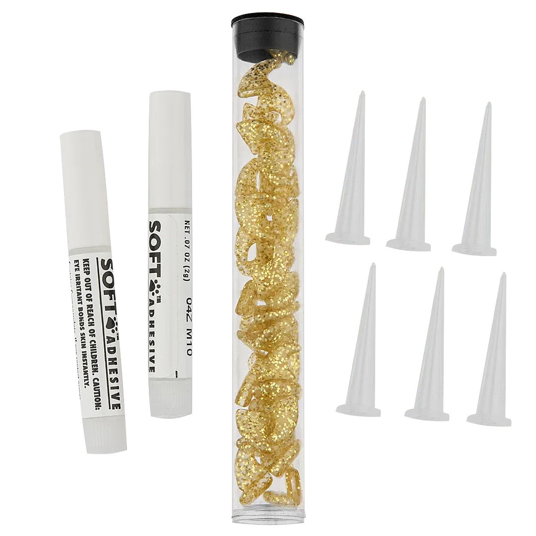 Gold Sparkle Feline Large Nail Caps by Soft Claws