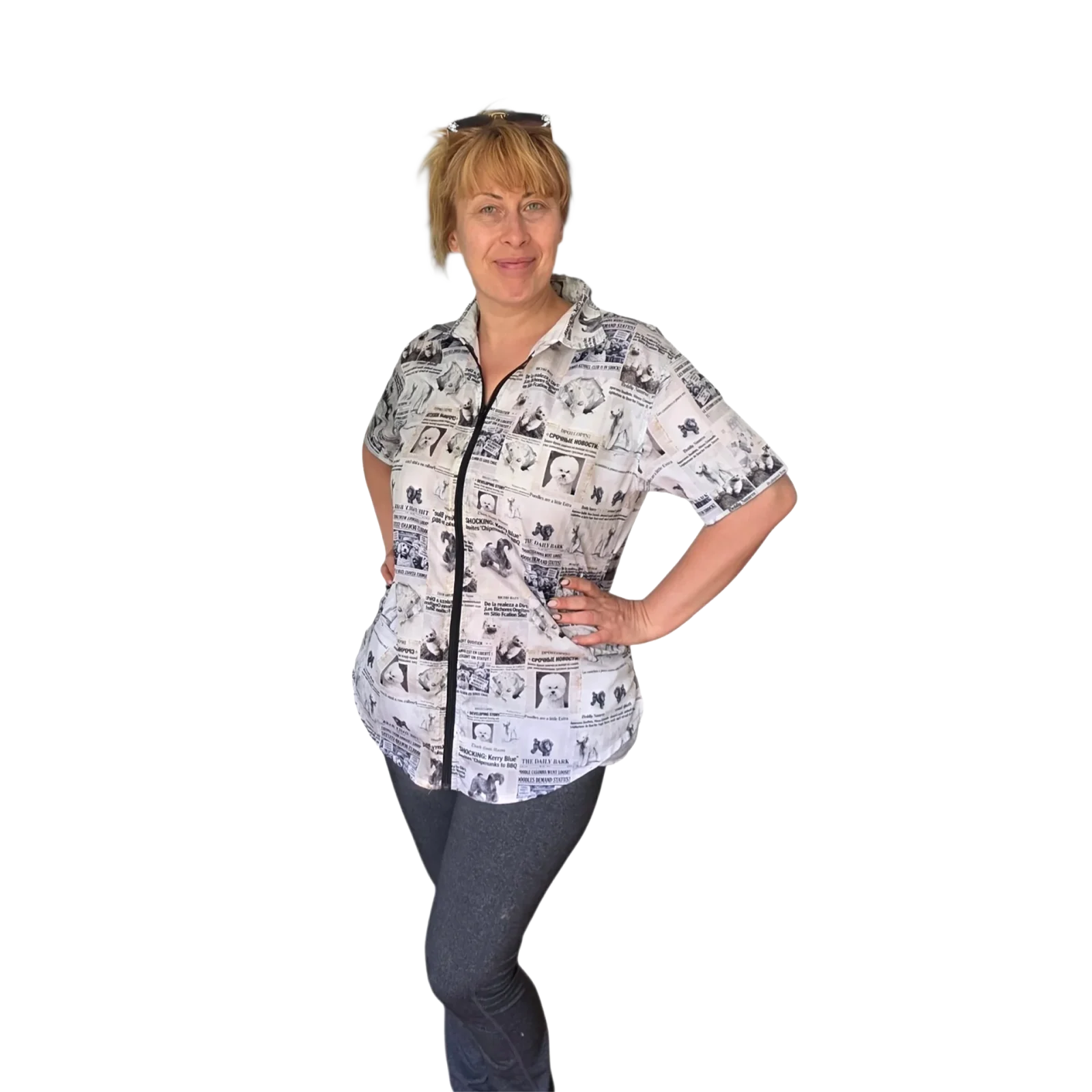 Newspaper Unisex Smock (till hip) by LaFursion