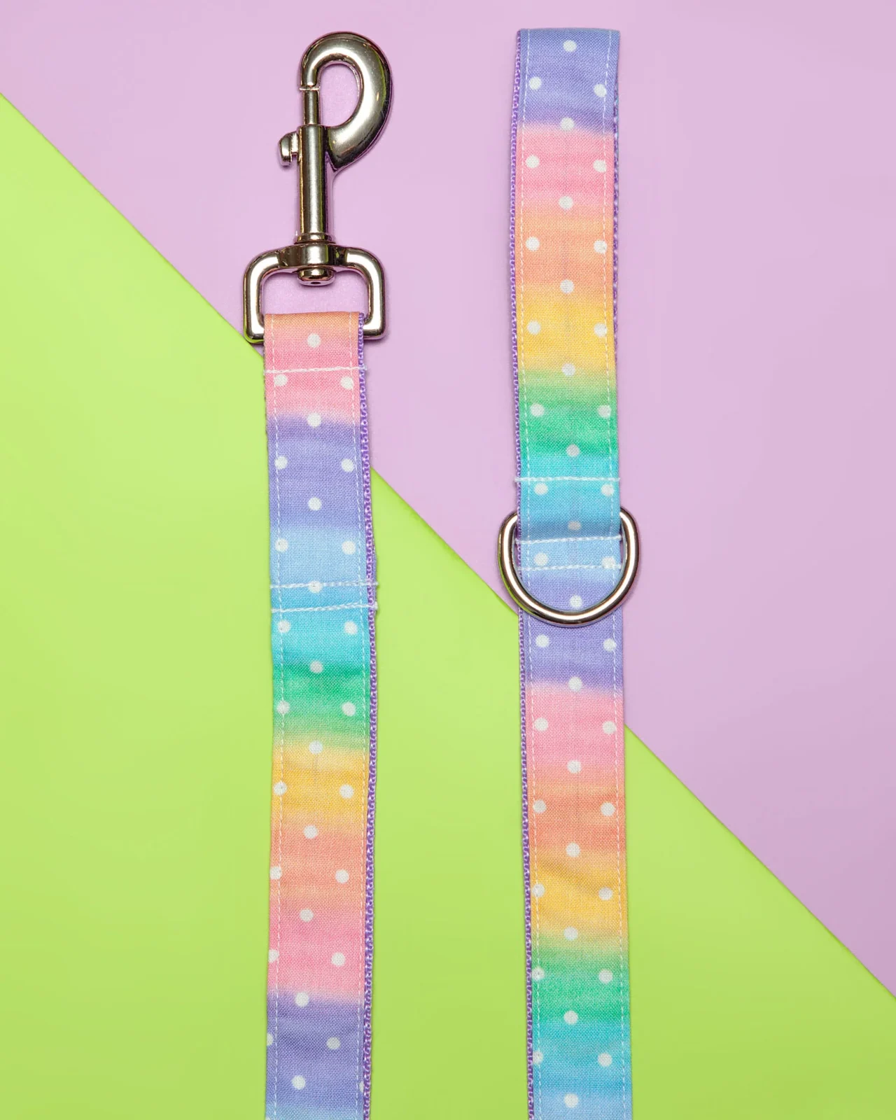Pastel Rainbow Ombre Dot Print Dog Leash (FINAL SALE)