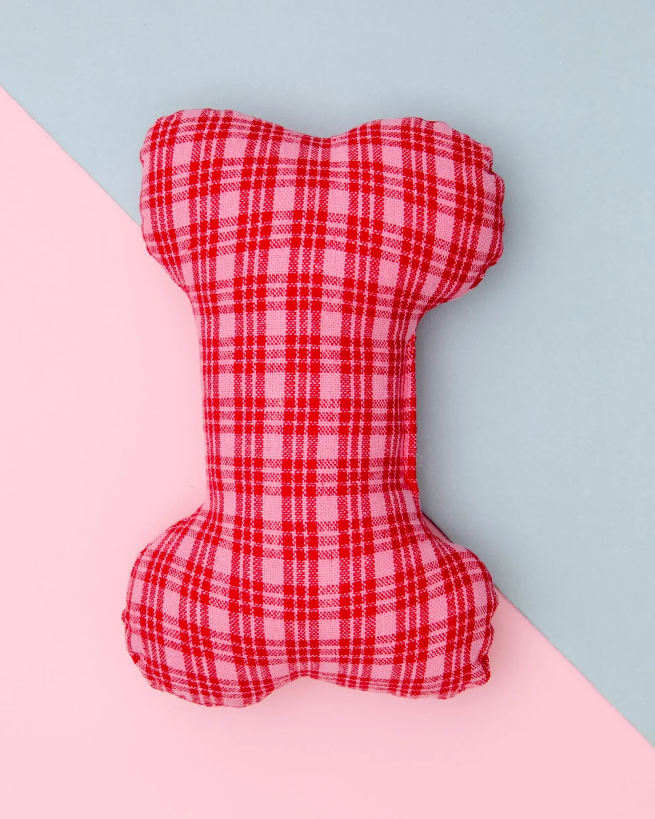 HTH x TFD Katherine Plaid Dog Bone Squeaky Toy (Made in the USA)