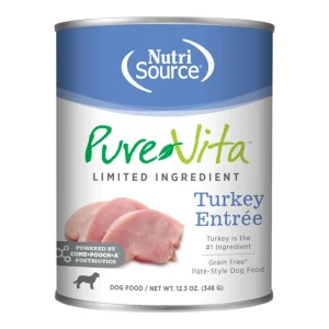 Pure Vita Dog Grain Free Turkey Entree 12.3oz. (Case of 12)